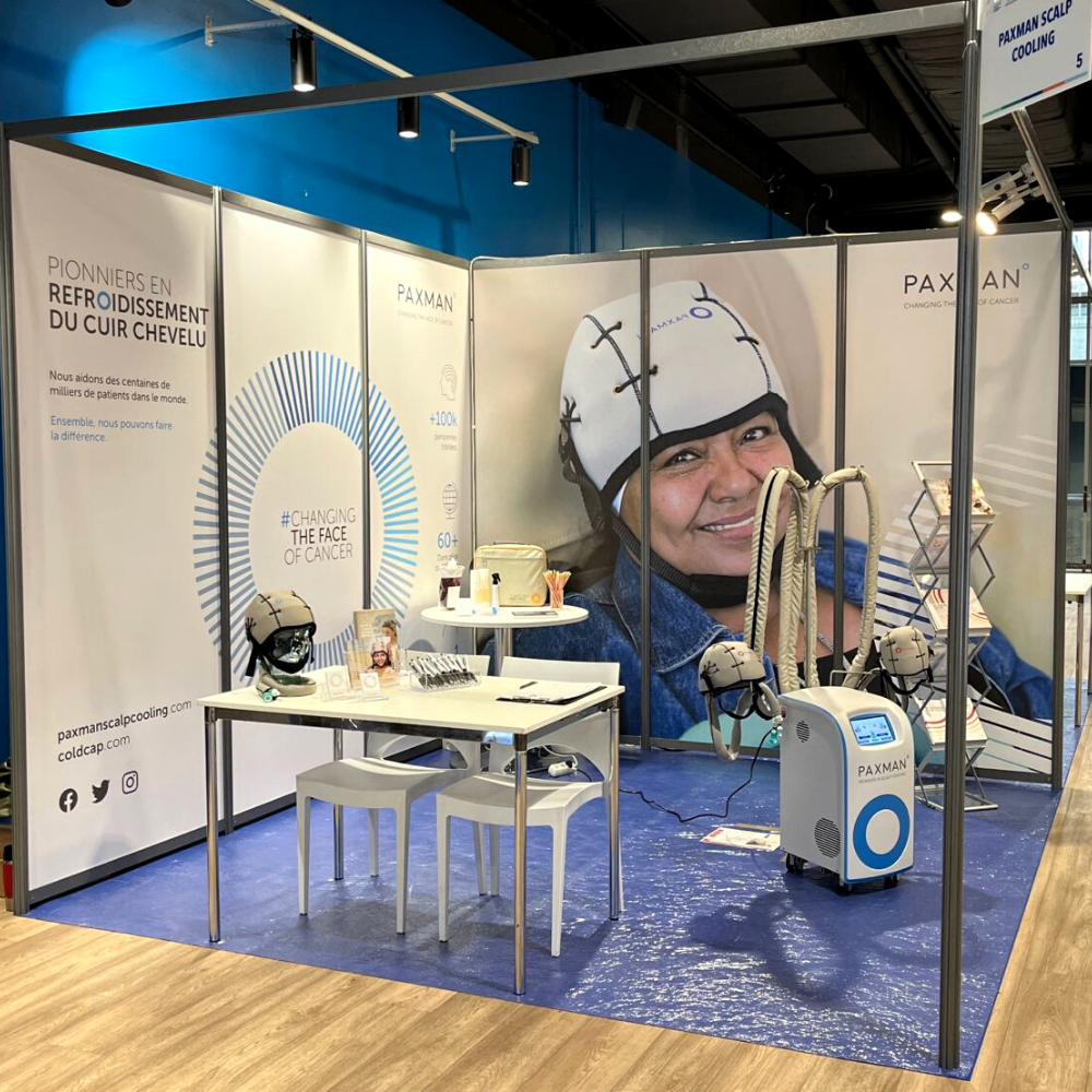 Paxman France scalp cooling booth at AFSOS for updated guidelines